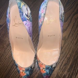 Authentic Christian Louboutin, Multicolor/floral, Size 37, only worn once.